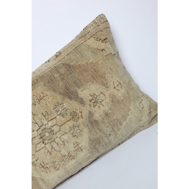 Authentic Vintage Soft Coler Tones Turkish Over Size Rug Pillow -16'' X 30'' For Sale - Image 4 of 11