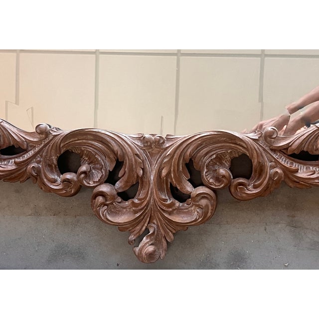 Large 20th Century Baroque Spanish Carved Walnut Ormolu Mirror, 1920s For Sale - Image 6 of 9