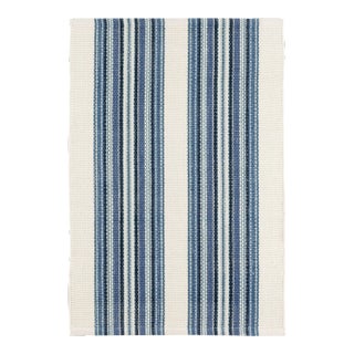 Dash & Albert by Annie Selke Road Runner Blue Indoor/Outdoor Rug, 2'6" x 8' For Sale