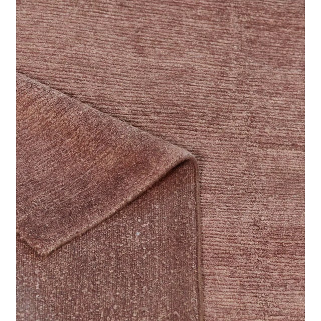 Contemporary Handwoven Mauve Abrash Hemp Rug For Sale - Image 3 of 8