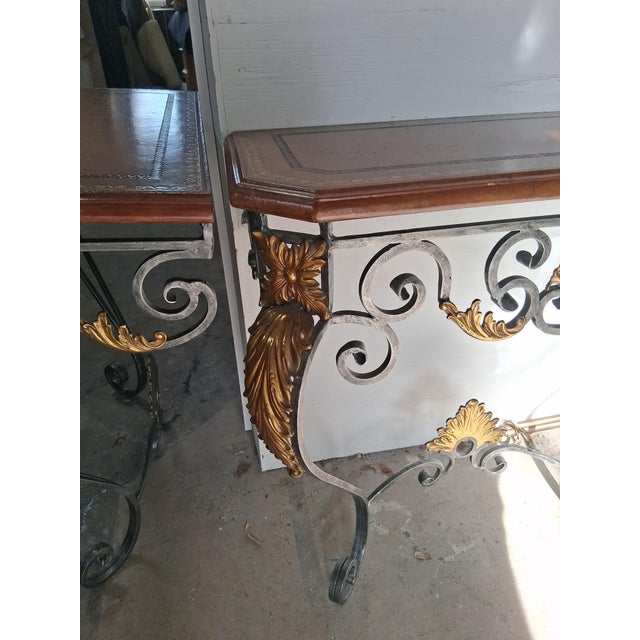 Late 20th Century Vintage Maitland-Smith Gilt Iron Console Table, 31" For Sale - Image 5 of 5