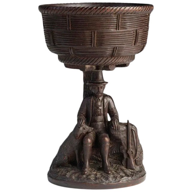 Black Forest Carved Walnut Hunting Presentation Cup For Sale