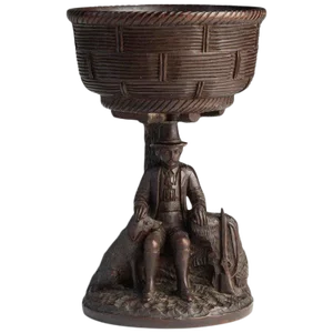 Black Forest Carved Walnut Hunting Presentation Cup