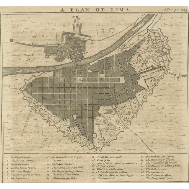 Peru and Bolivia City Plan, 1750, Paper For Sale - Image 3 of 11