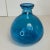 Vintage Portuguese Hand Crafted Turquoise Glass Bulb Vase. For Sale - Image 4 of 8