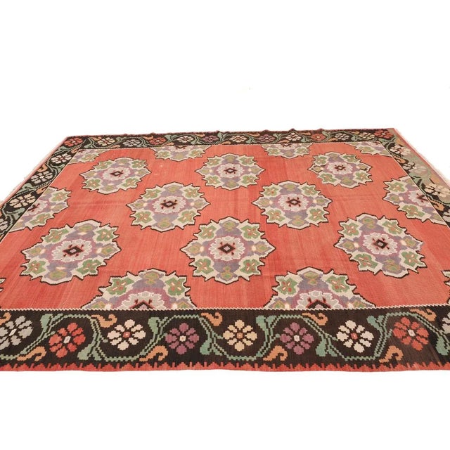 Mid 20th Century Large Vintage Turkish Kilim Rug For Sale - Image 4 of 7