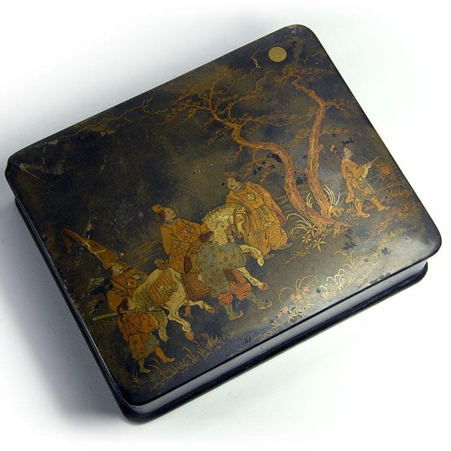 Vintage Papier-Mâché Box, Japan, 1890s For Sale - Image 3 of 11