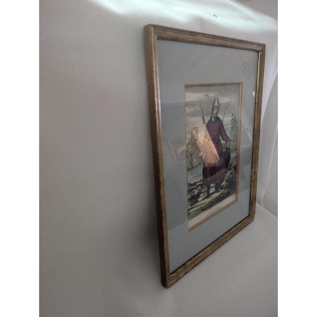 Baroque Antique 18thC Jeremias Wolff Hand-Colored Etching "Russus" For Sale - Image 3 of 4
