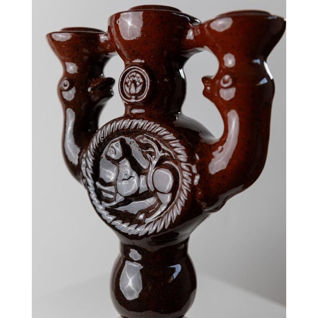 Large Vintage Brutalist Ceramic Candleholder, Estonia, 1960s For Sale - Image 9 of 11