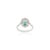 Natural Emerald Pear Diamond Halo Art Deco Ring Size 9 in 14k White Gold For Sale - Image 10 of 16