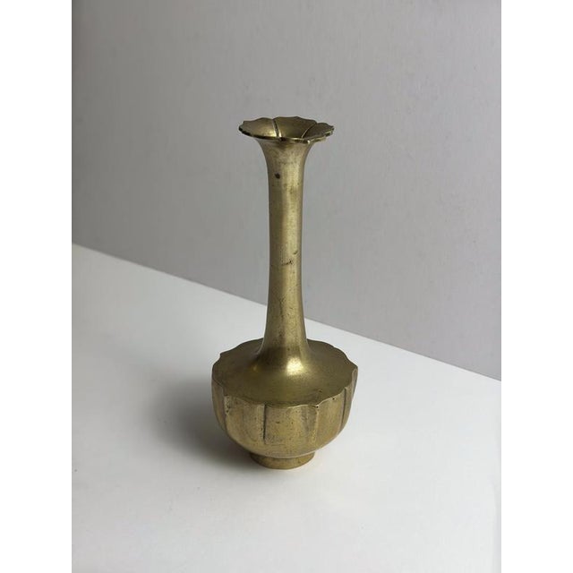 Art Nouveau Brass Solifleur Lotus Bud Vase, Central Europe, 1910s For Sale - Image 5 of 10