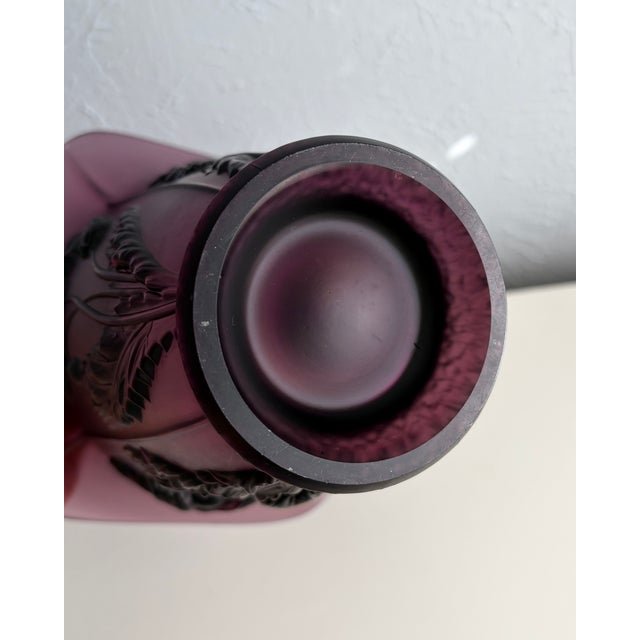 Satin Glass Poppy Relief Vase With Flared Rim For Sale - Image 11 of 11