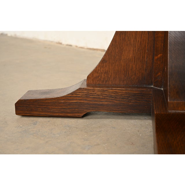 Stickley Mission Oak Arts & Crafts Pedestal Center Table or Breakfast Table For Sale - Image 10 of 13