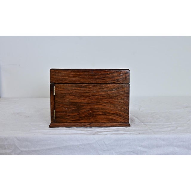 Brown English 19th Century Rosewood & Inlay Jewelry Box For Sale - Image 8 of 12
