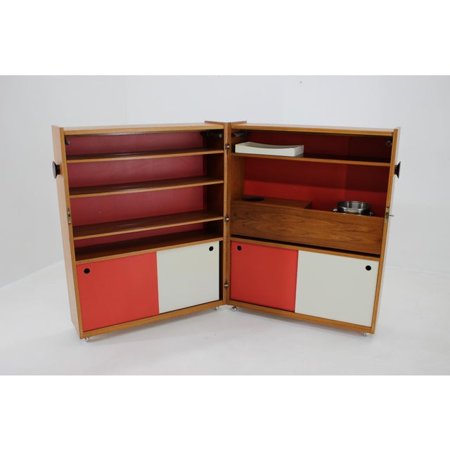 Teak Folding Bar Cabinet attributed to Johannes Andersen, Denmark, 1960s For Sale - Image 12 of 18