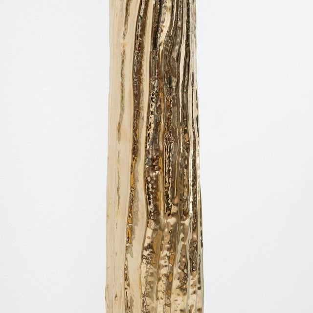 Mid-Century Modern Torchère Style Hammered Brass Floor Lamp, Italy, 2000 For Sale - Image 3 of 9