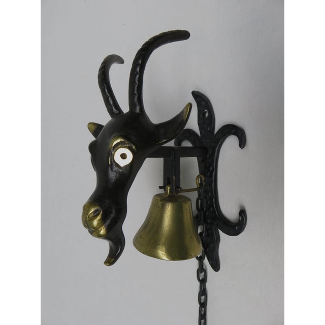 Black Brass Goat Door Bell by Walter Bosse, 1950s For Sale - Image 13 of 13