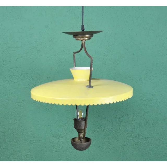 Vintage Yellow Pendant Lamp, 1970s For Sale - Image 6 of 12