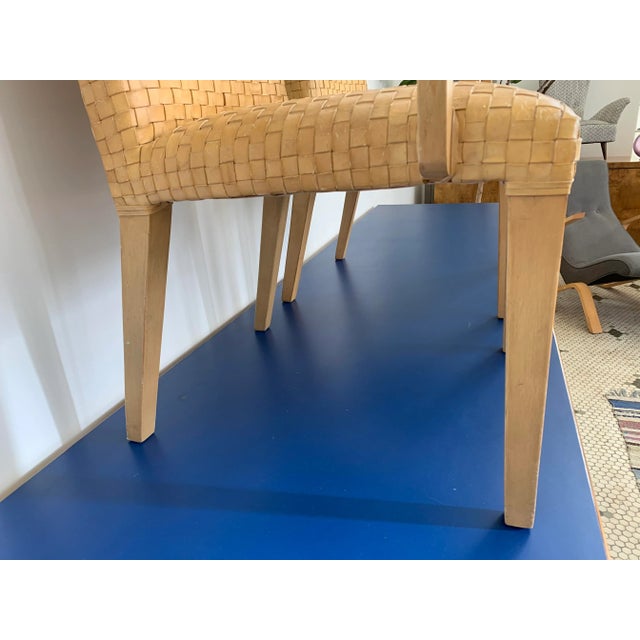 Mid 20th Century Vintage Woven Leather Chairs- a Pair For Sale - Image 5 of 13