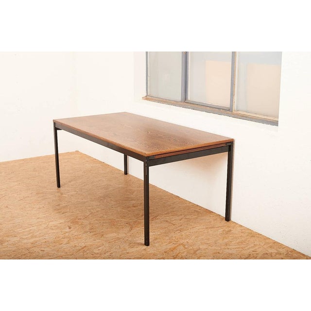 Series II Desk with Wenge Veneered Top, Black Lacquered Tubular Steel Frame & Extensions by Dieter Waeckerlin for Idealheim, 1964 For Sale - Image 17 of 18