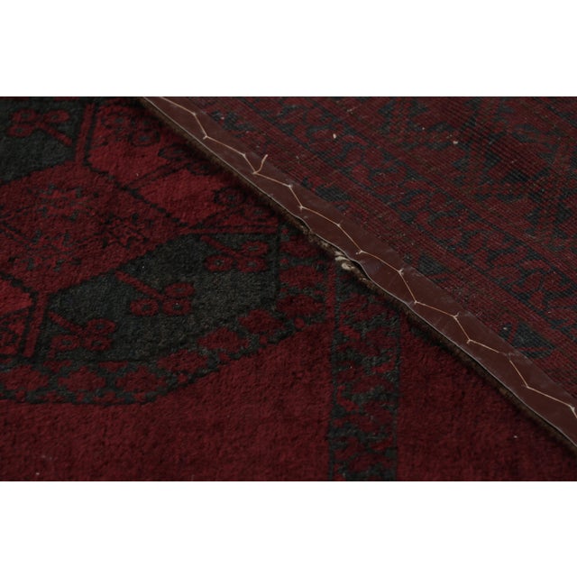 Vintage Midcentury Bokhara Traditional in Wool Red and Blue Geometric Rug For Sale - Image 9 of 9
