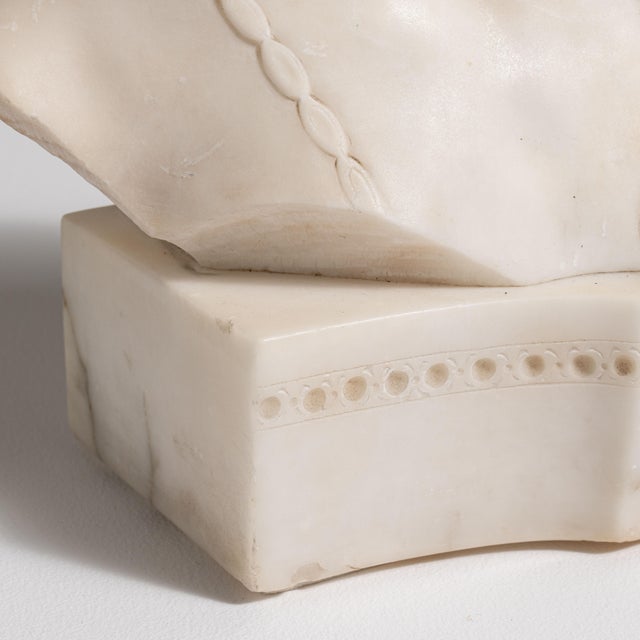 1900s French Antique White Art Nouveau Marble Bust by Boilay For Sale - Image 4 of 15