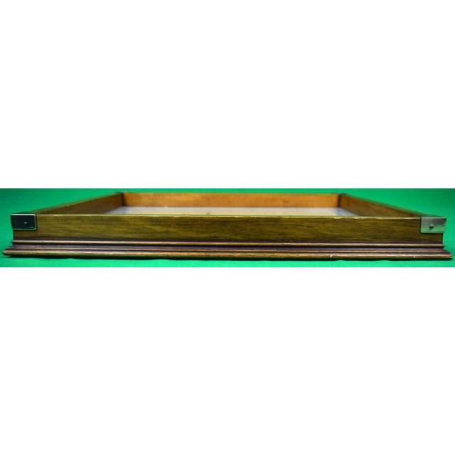 Vascello di linea Fregata Inglese= British frigate vessel of the line Sz: 14" x 17 1/4" x 1 1/2"D Wood tray w/ brass...