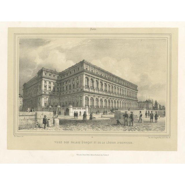 After Benoist, Palais d'Orsay and Legion D'honneur, Paris, 1845, Lithograph For Sale - Image 9 of 9