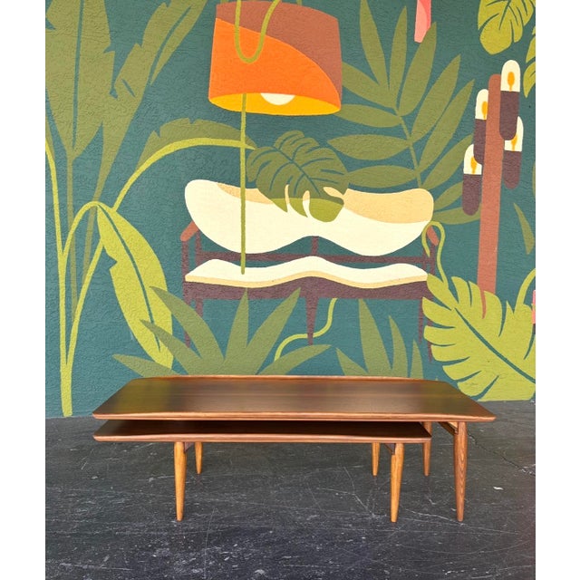 Bassett Fully-Refinished Mid Century Bassett Artisan Switchblade Coffee Table For Sale - Image 4 of 7