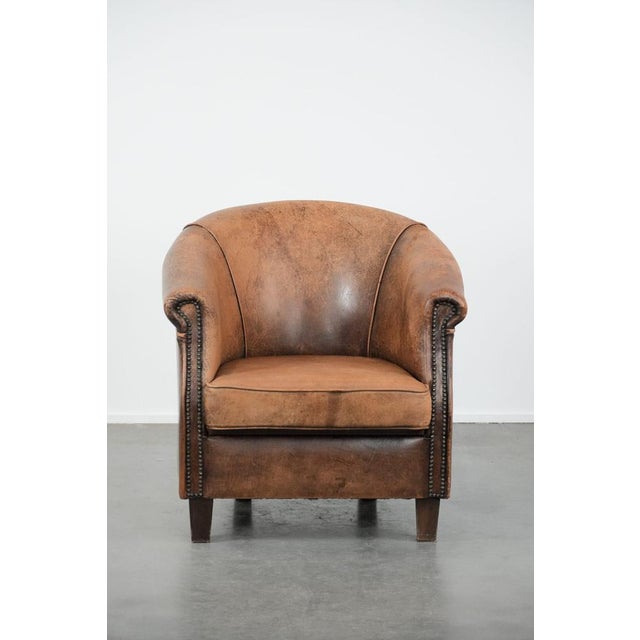 Vintage Club Chair in Sheepskin Leather For Sale - Image 13 of 13