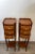 Pair of Louis XV style bedside tables in rosewood and native wood marquetry. They open with three drawers on the front...