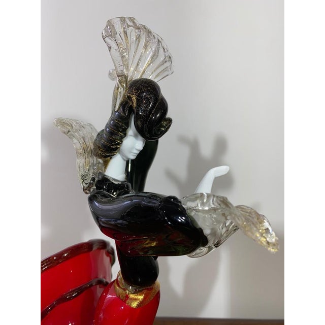 Venetian Murano Glass Flamenco Dancer Figurine, 1950 For Sale - Image 10 of 17