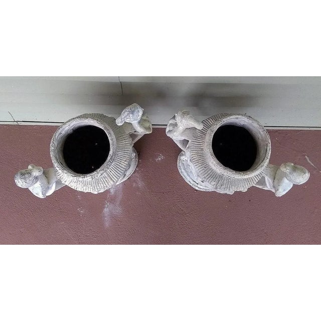 Vintage Grecian Resin/Composite Urn/Planter (One Single Planter) For Sale - Image 9 of 11