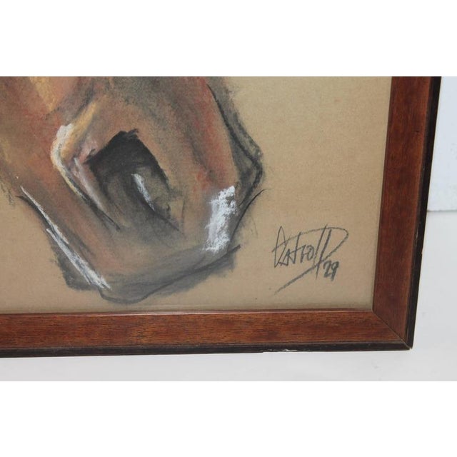 Signed and dated by Datroll 1929 pastel water color on paper and in vintage original frame. The condition is very good.