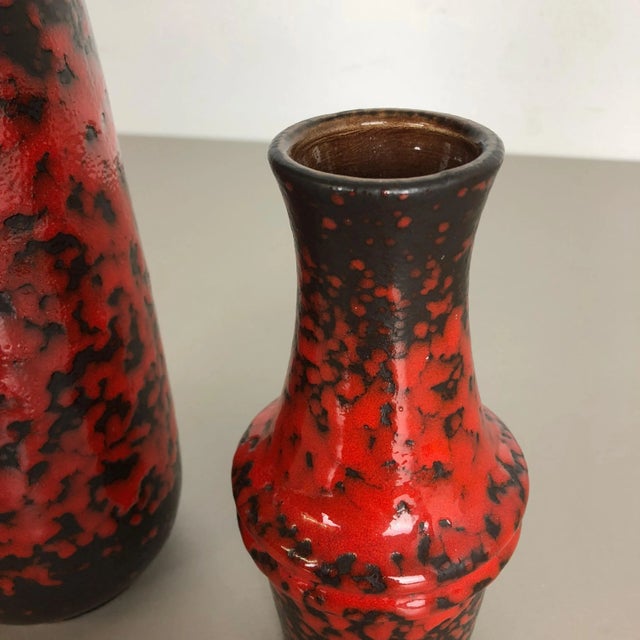 Multi-Colored Pottery Fat Lava Vases from Scheurich, Germany, 1970s, Set of 2 For Sale - Image 12 of 18