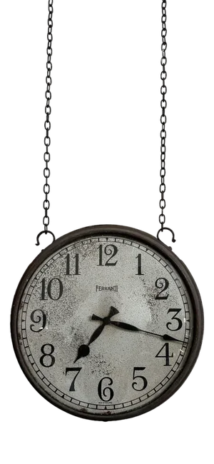 Vintage Industrial Copper Hanging Clock, 1930s
