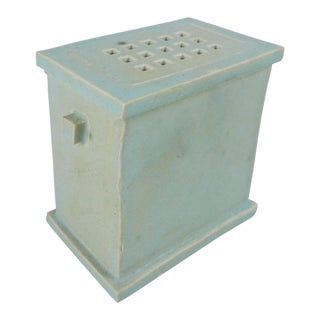 Contemporary Mary Fischer Celedon Pottery Vase For Sale