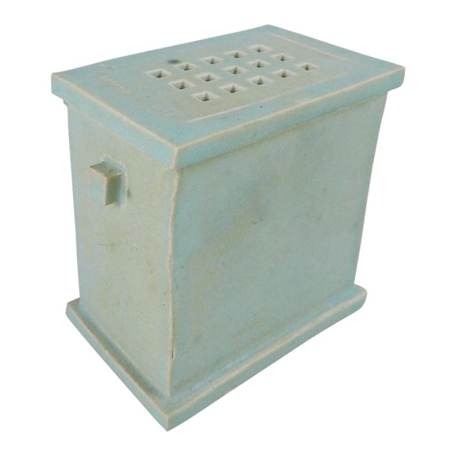 Contemporary Mary Fischer Celedon Pottery Vase For Sale