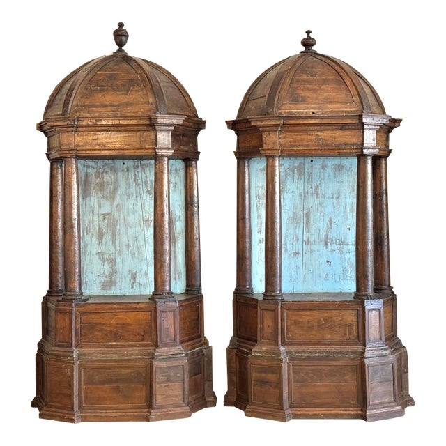 Vintage Boho 19th Century Spanish Sculpture Niches - A Pair For Sale