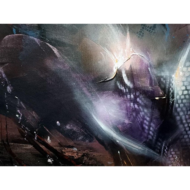 Plastic Ovidiu Kloska, Metaphysical Nocturne in Stardust, Mixed on Canvas For Sale - Image 7 of 13