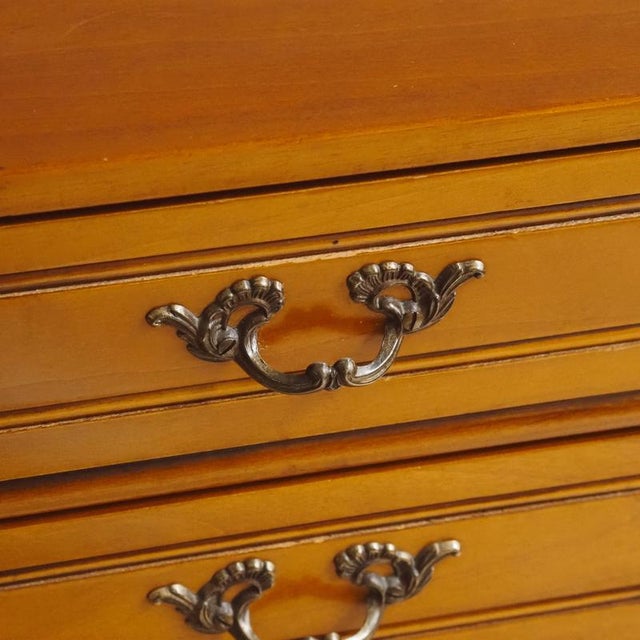 Louis XIV Asymmetrical Bedside Tables in Cherrywood, Set of 2 For Sale - Image 7 of 17