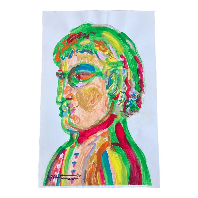 Contemporary Original Abstract Portrait Painting by Ej Hartmann For Sale