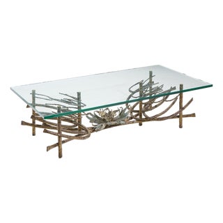 Daniel Gluck Mid Century Sculptural Bronze Coffee Table For Sale