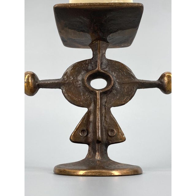 Candlestick Sculpture in Bronze from Zoltan Pap, Hungary, 1960s For Sale - Image 12 of 15