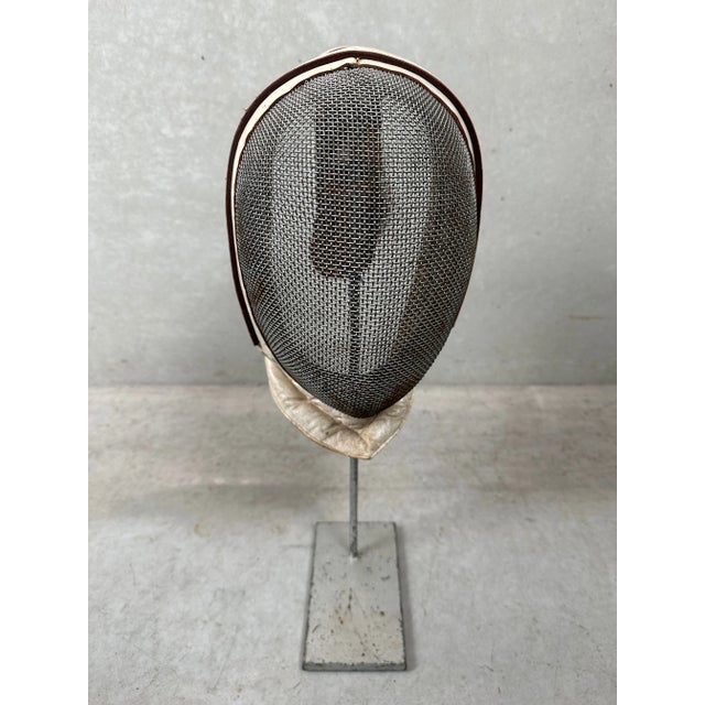 Metal Vintage Leather Fencing Mask For Sale - Image 7 of 10