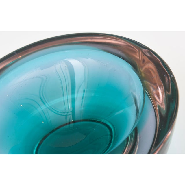 Vintage Murano Sommerso Glass Geode Bowl by Alesandro Mandruzzato, 1970's For Sale - Image 9 of 12