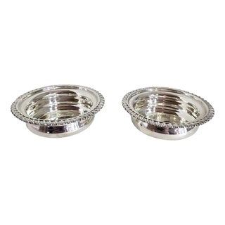 Antique Edwardian Sterling Silver Wine Glass Coasters, 1901, Set of 2 For Sale