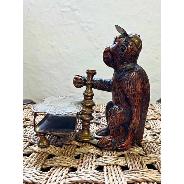 19th Century Antique 19th Century Black Forest Carved Wooden Monkey Vesta Match Striker, 1890 For Sale - Image 5 of 9