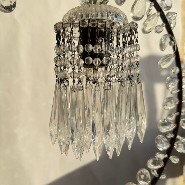 1950s 1950s Mid-Century Swedish Style Crystal Pendant Light For Sale - Image 5 of 11