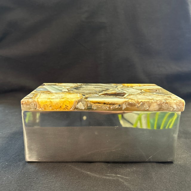 Agate and Steel Accessories Box For Sale In Miami - Image 6 of 10